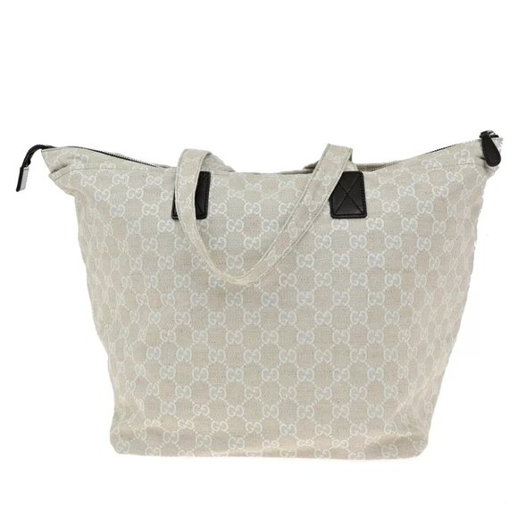 GUCCI Logo GG Pattern Museo Hand Tote Bag Canvas Leather Beige Italy 65EE039 - Picture 11 of 16